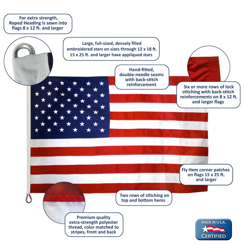 American Flag 8 x 12 ft. Tough-Tex X4203