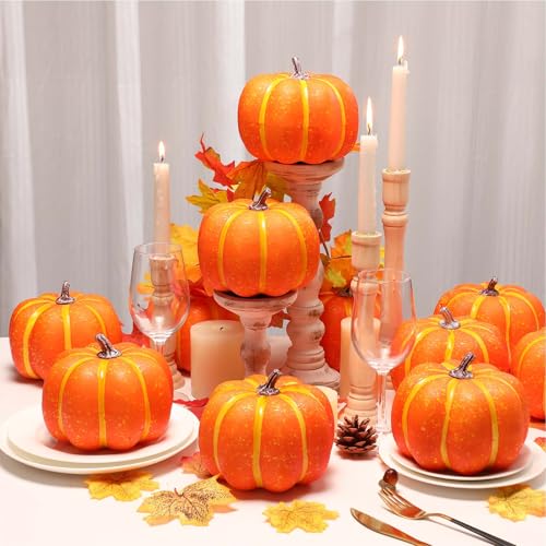 12 Pcs 6" Black Artificial Pumpkins J91447