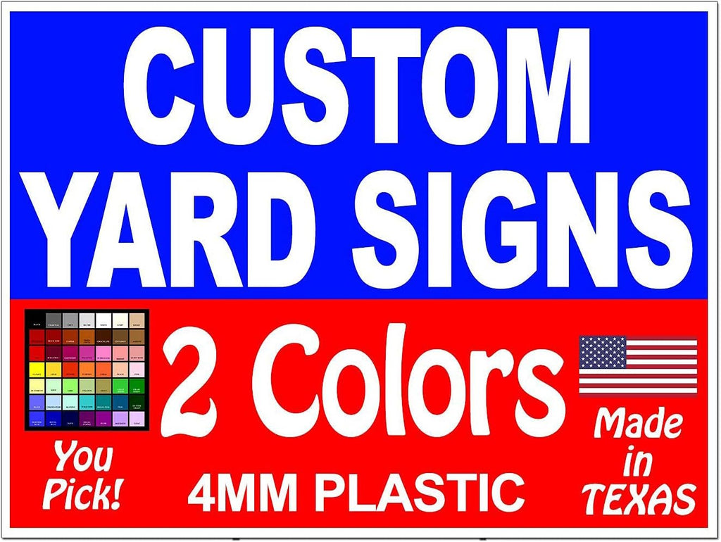 50 Pack Custom Yard Signs, Waterproof Plastic E2744