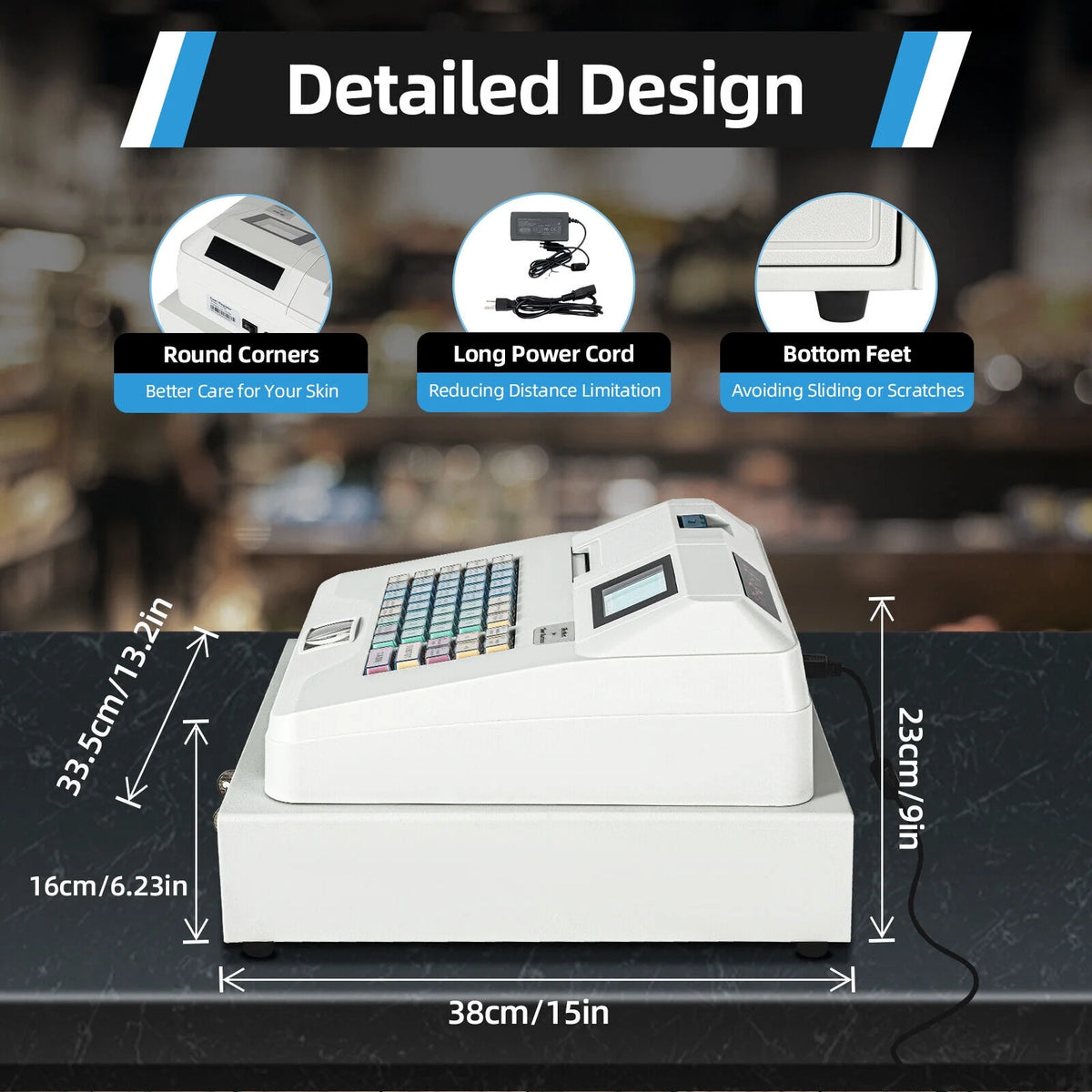 48-Key Cash Register POS System with Drawer U6572
