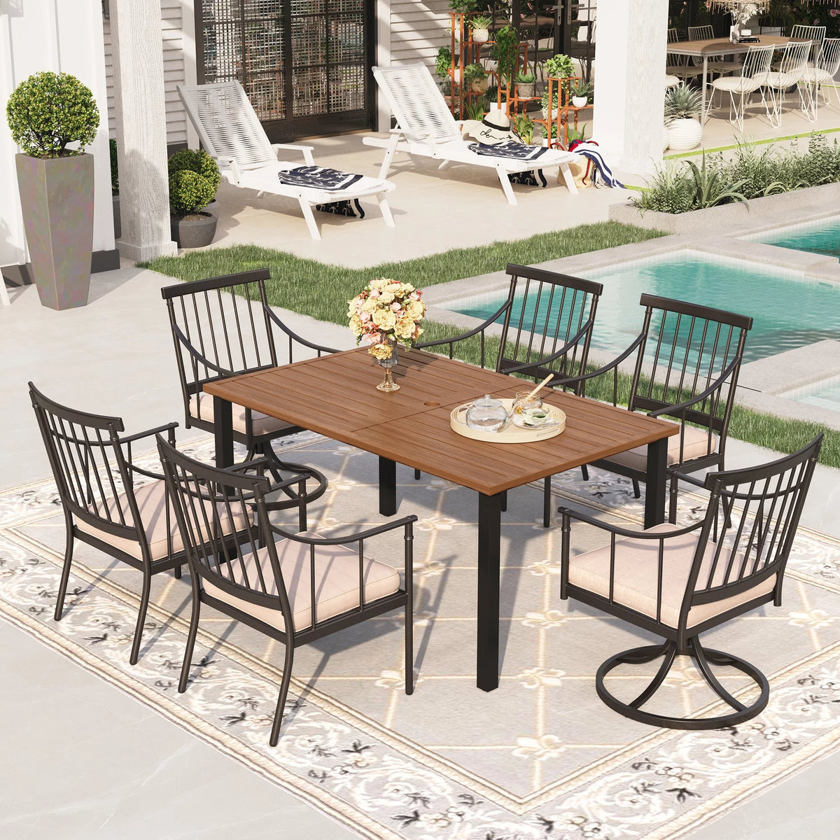 7-Piece Metal Outdoor Patio Dining Set L891976