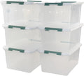 20 Quart Clear Plastic Bin with Lid, 6 Packs J10448