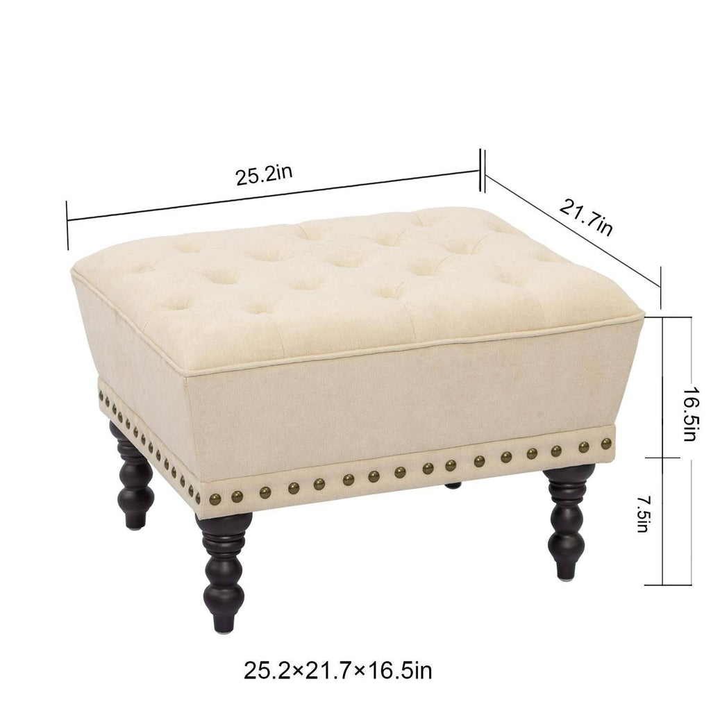 Ottoman Footstool with Nailhead 17 Inches High G932152