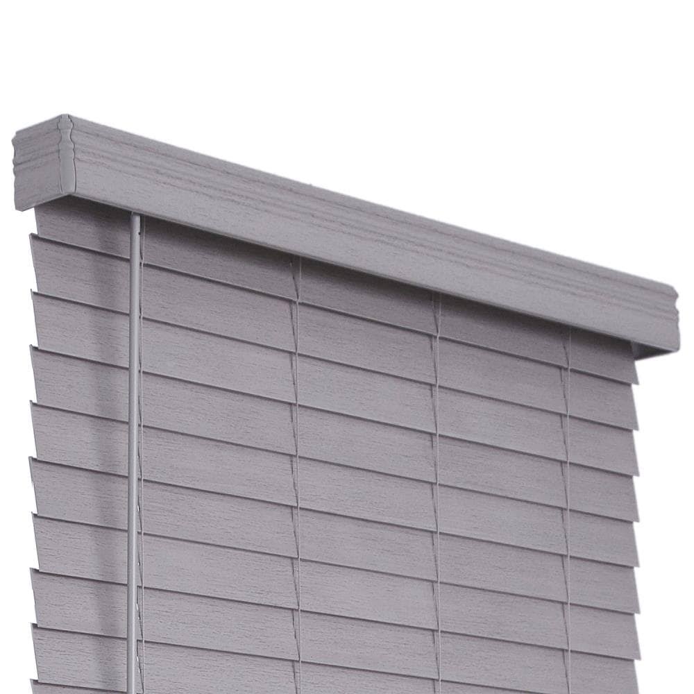Gray Faux Wood Cordless Room Darkening Horizontal Blinds X31665