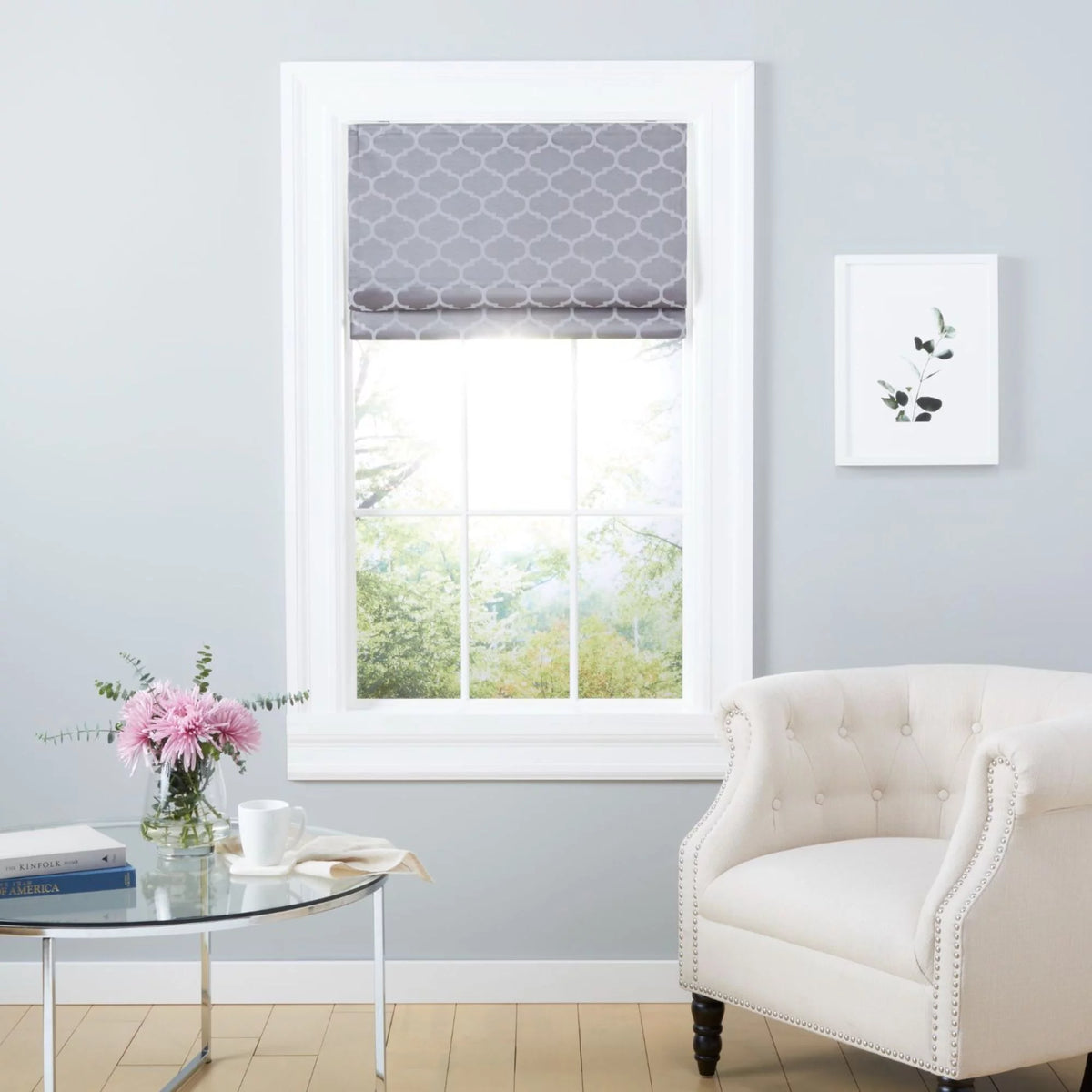 Dark Grey Blackout Roman Shade P53689