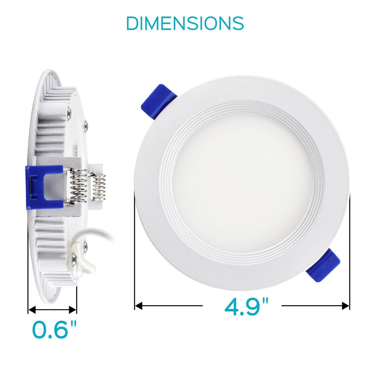 4 inch Ultra Thin LED Recessed Light with Junction Box, 10W, 4000K Cool White Dimmable, 650 Lumens L116