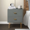 Grey Wood 2 Drawer Nightstand W4890