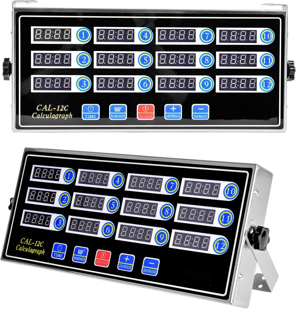 12 Channels Stainless Steel Kitchen Timer, Pack of 2 M389