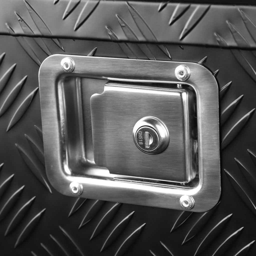 Black Aluminum Underbody Tongue Tool Box Trailer Storage with Lock B58408