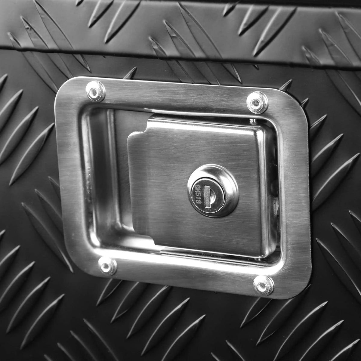 Black Aluminum Underbody Tongue Tool Box Trailer Storage with Lock B58408