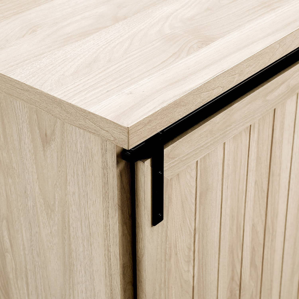 Farmhouse Sliding Door Sideboard with 3 Drawers Birch C363978