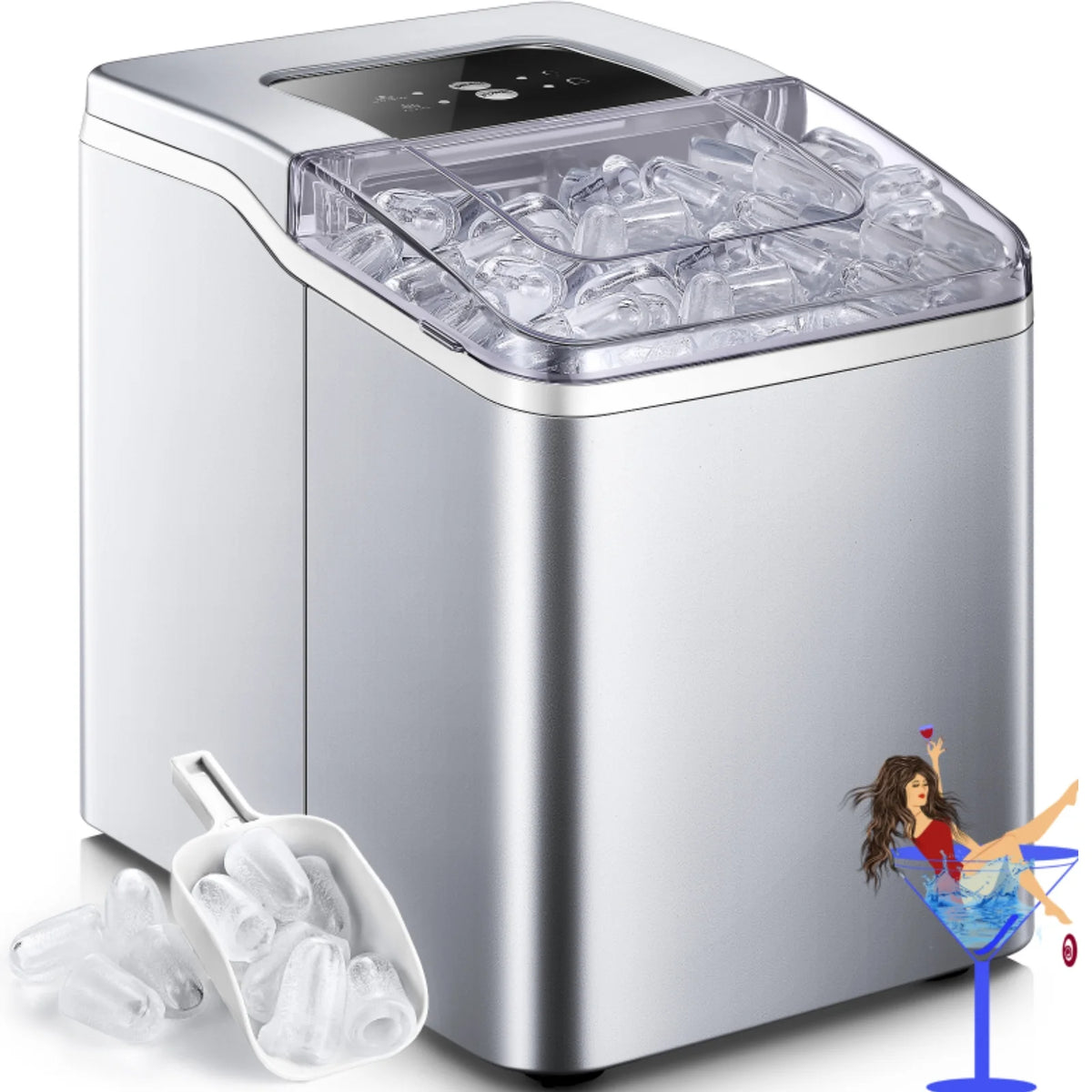 Countertop Ice Maker 2 Ice Sizes 28 lbs Self-Clean Z3101