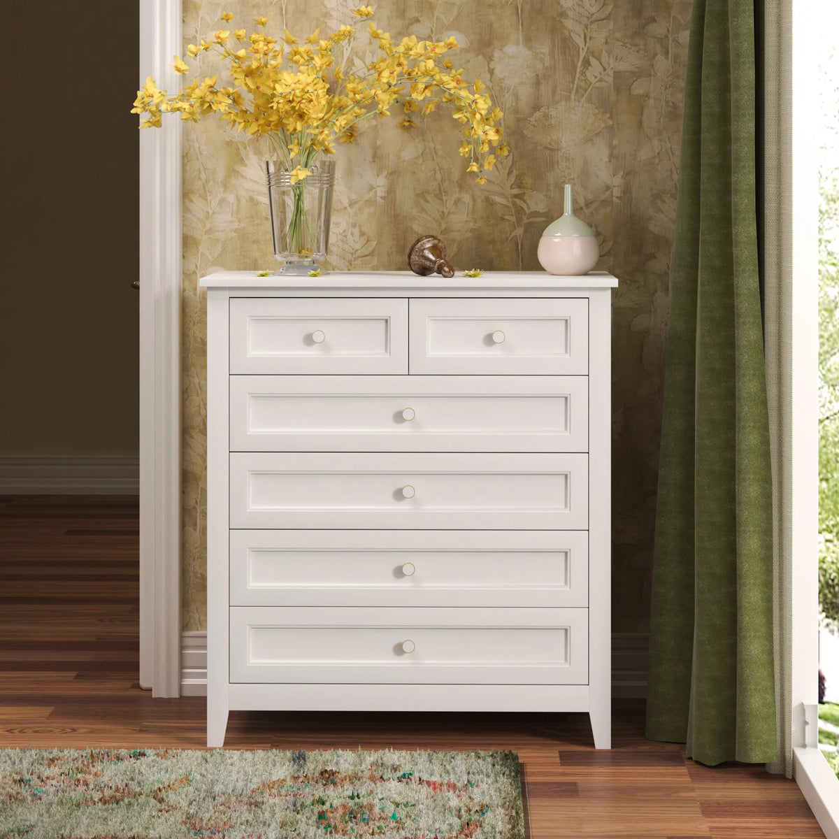 Antique White Drawer Dresser Cabinet A232765