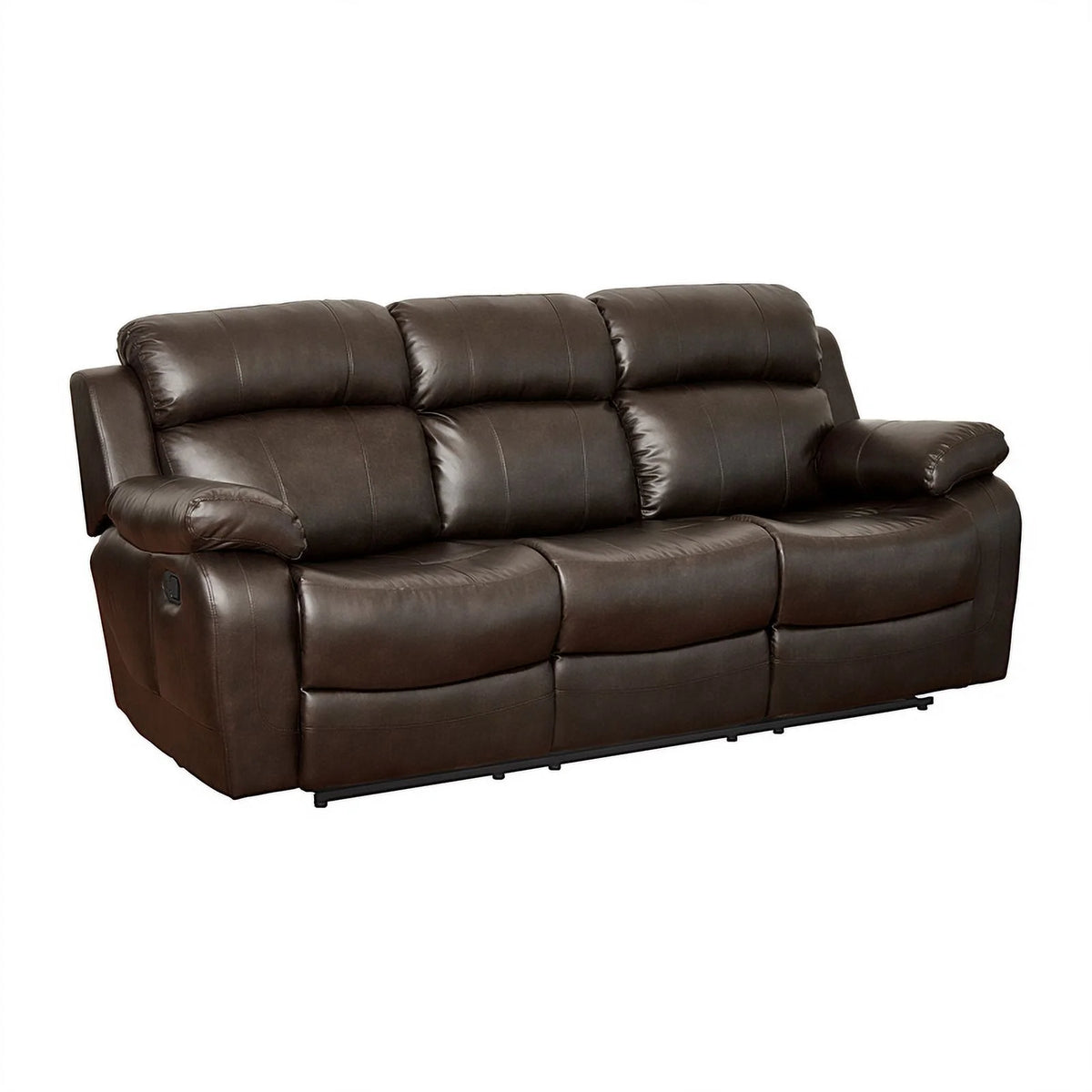 Brown Faux Leather 2-Piece Reclining Sofa Set O675
