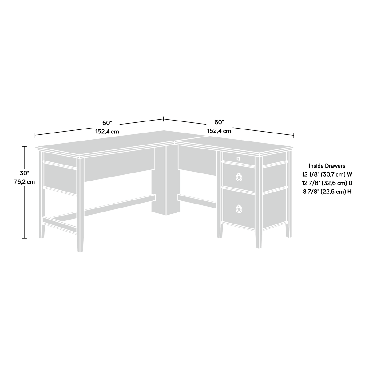L-Shaped Computer Desk O4546