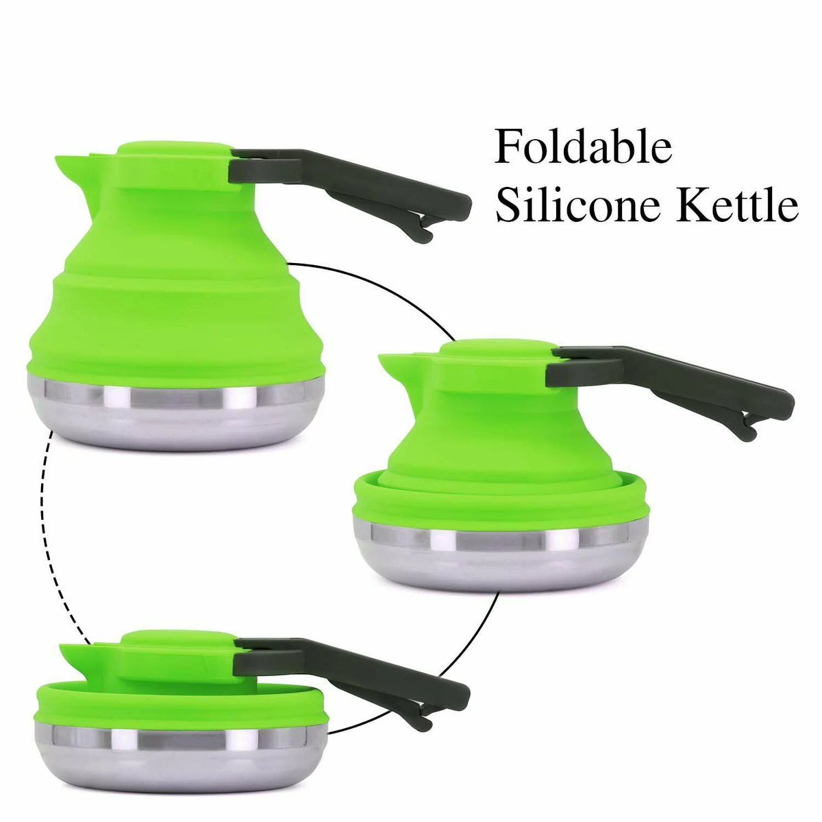 Collapsible Camping Kettle 42 OZ Green J106