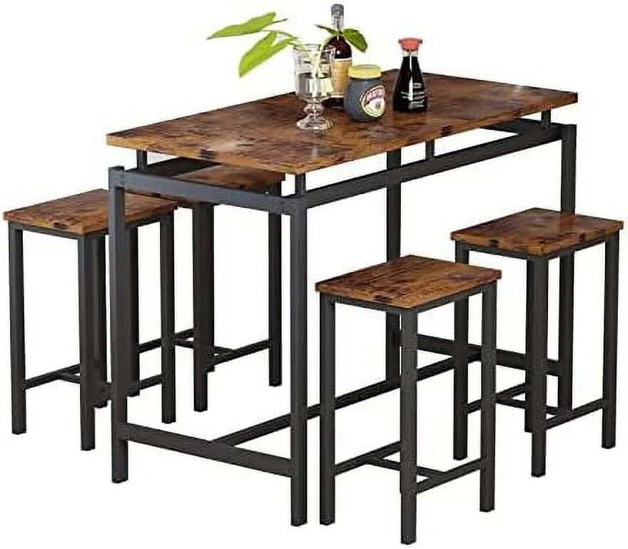 Black 5 Pieces Counter Height Table and Chairs Set E180561