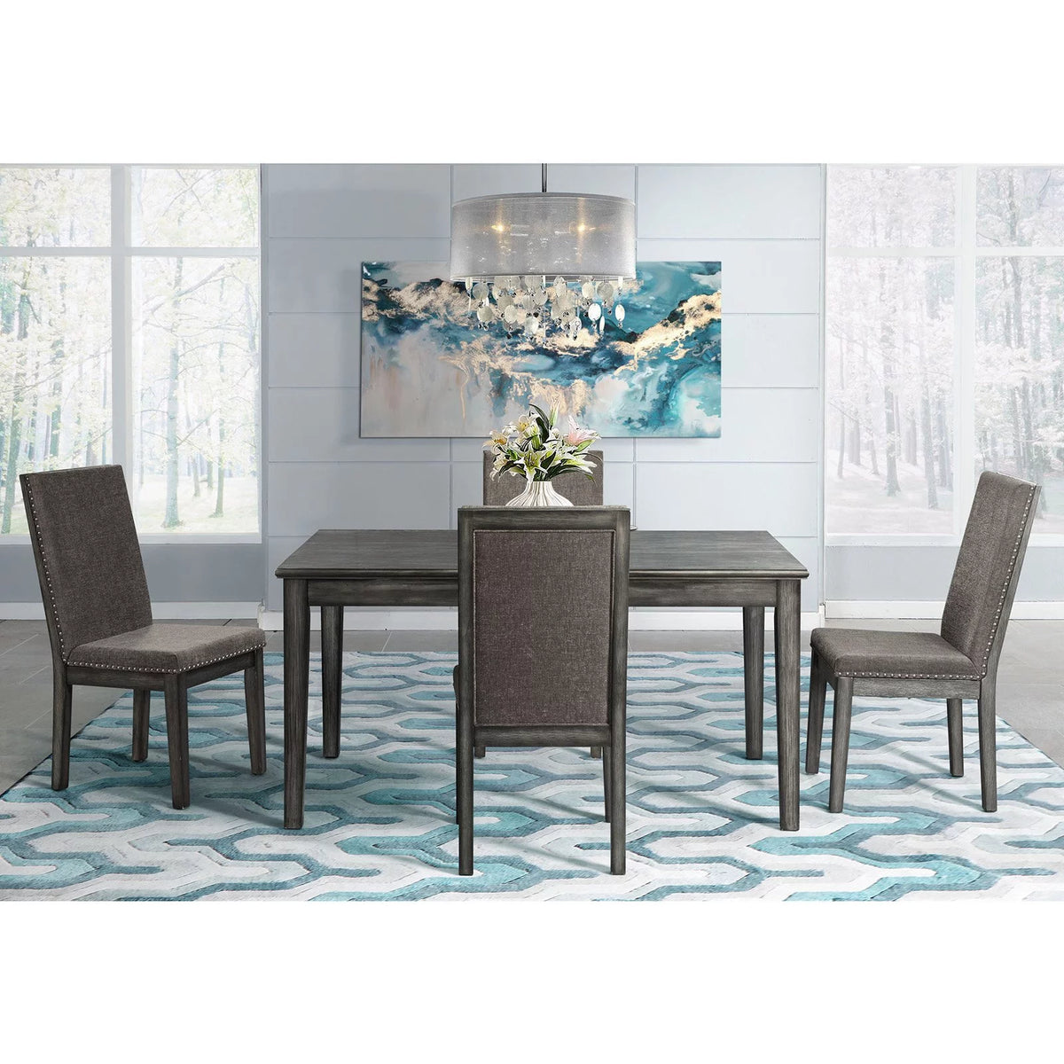 5-Piece Dining Set Table & Four Chairs V368