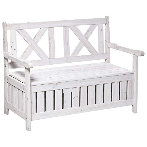 Wooden Storage Bench with Storage Box K31845