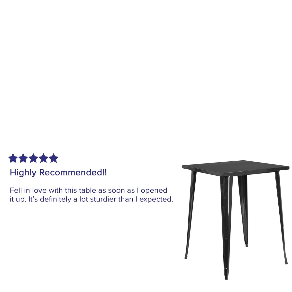 Black Metal Indoor-Outdoor Bar Height Table X2380