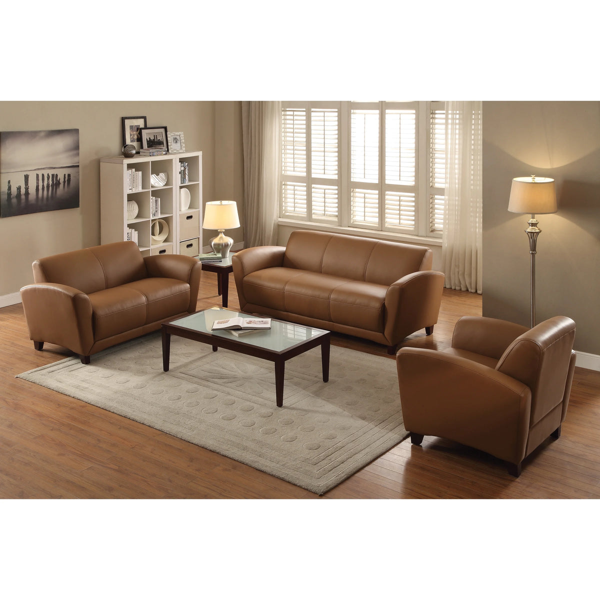 Mahogany Finish Reception Loveseat E11129