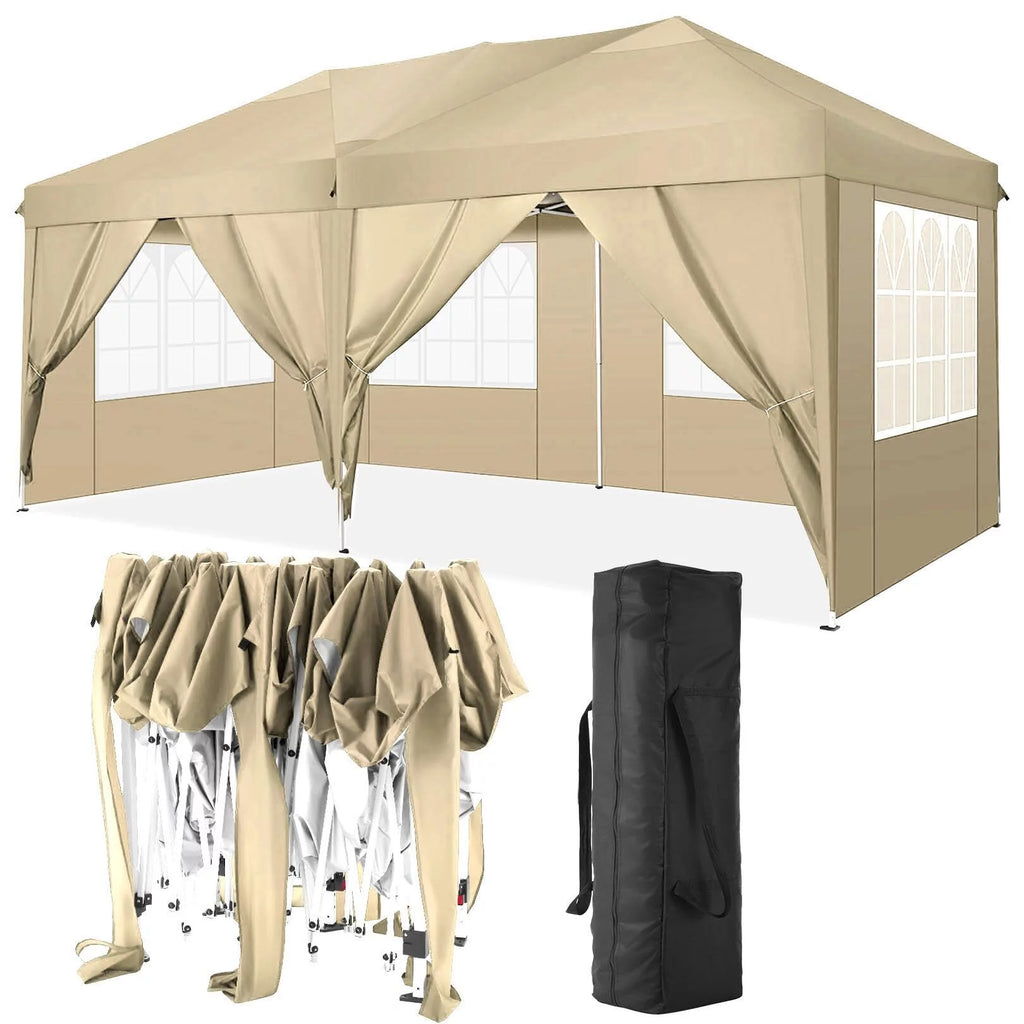 10x10ft Popup Canopy with 4 Sidewalls Blue D516
