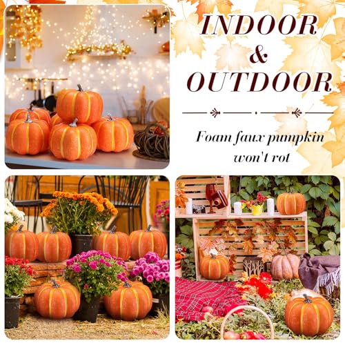 12 Pcs 6" Black Artificial Pumpkins J91447