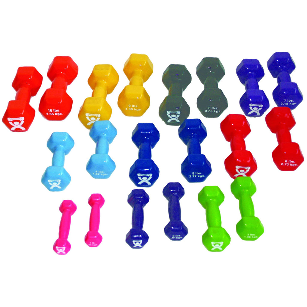 10-Piece Vinyl Coated Dumbbell Set with Wall Rack Q258