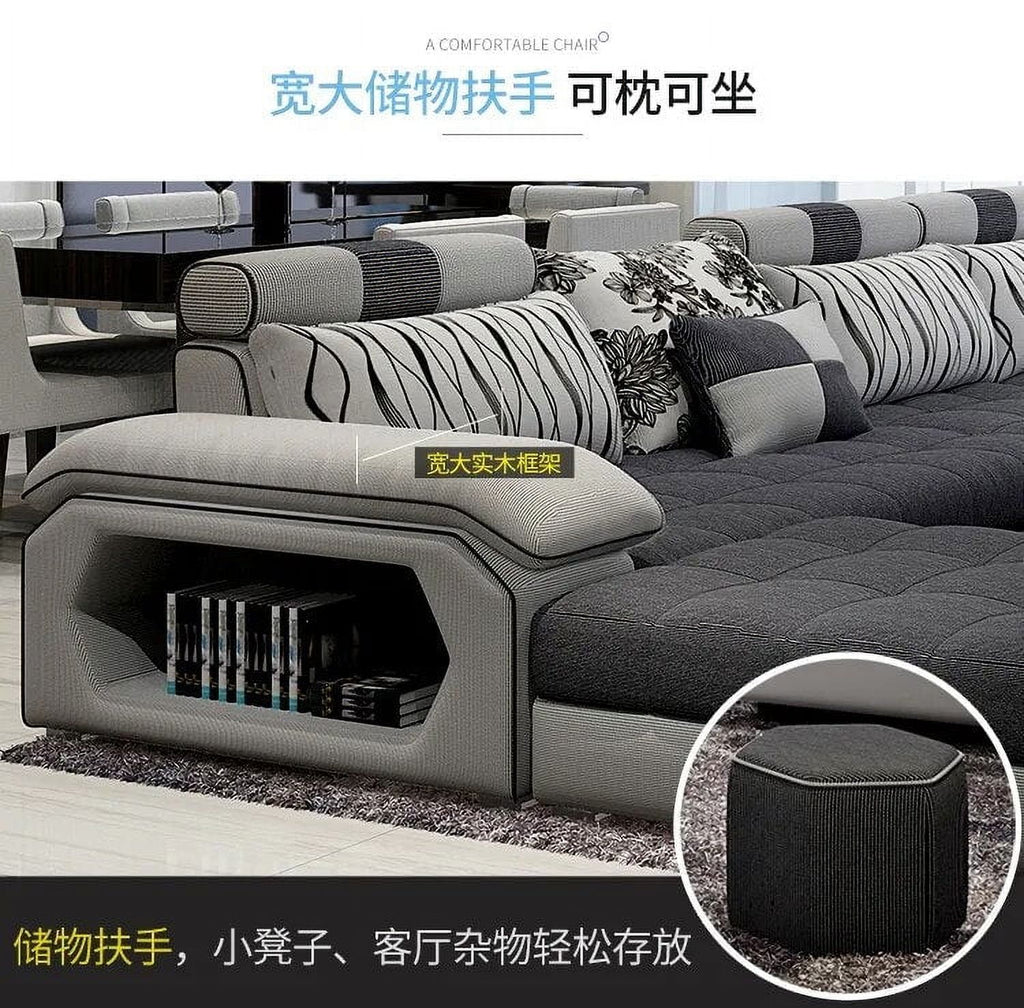 Fabric U Shape Sectional Sofa Set R531