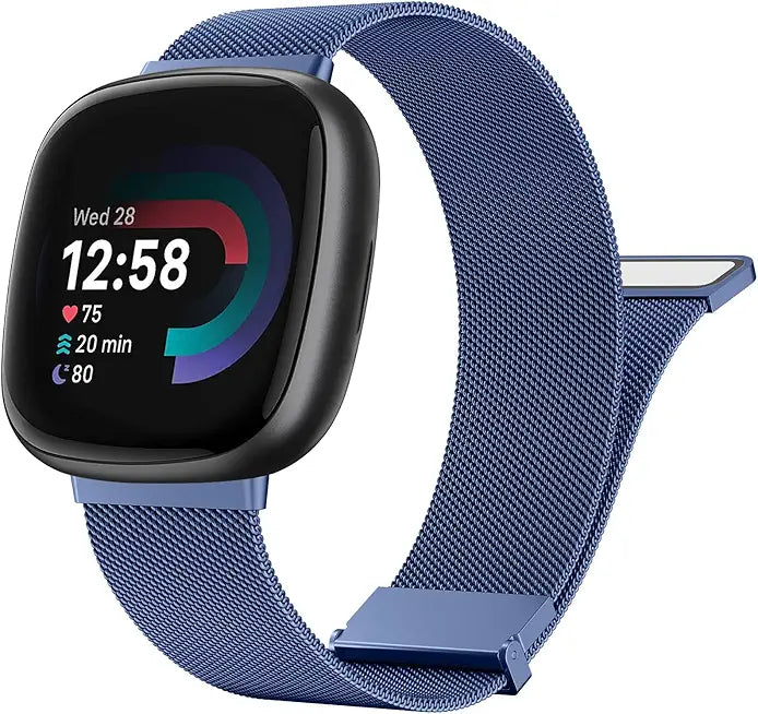 Metal Band for Fitbit Sense 2 / Sense, Versa 4 / Versa 3, Stainless Steel Mesh Magnetic Bracelet Strap H15596