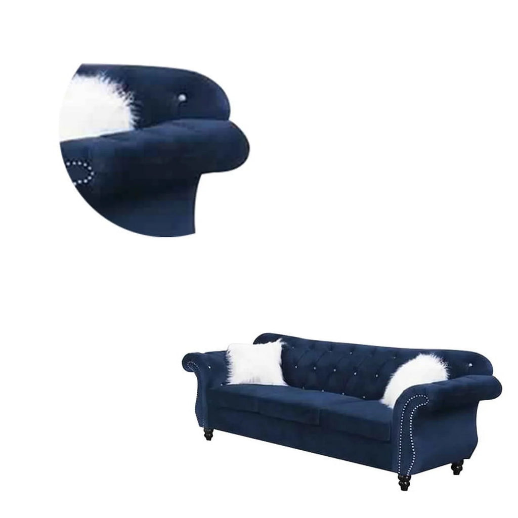 Blue Velvet Sofa E836