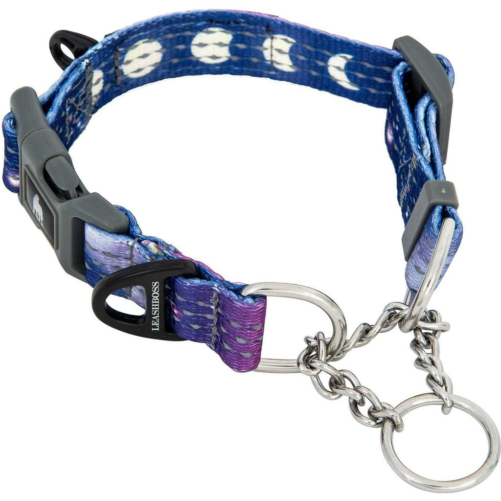 Patterned Reflective Chain Martingale Dog Collar K137295
