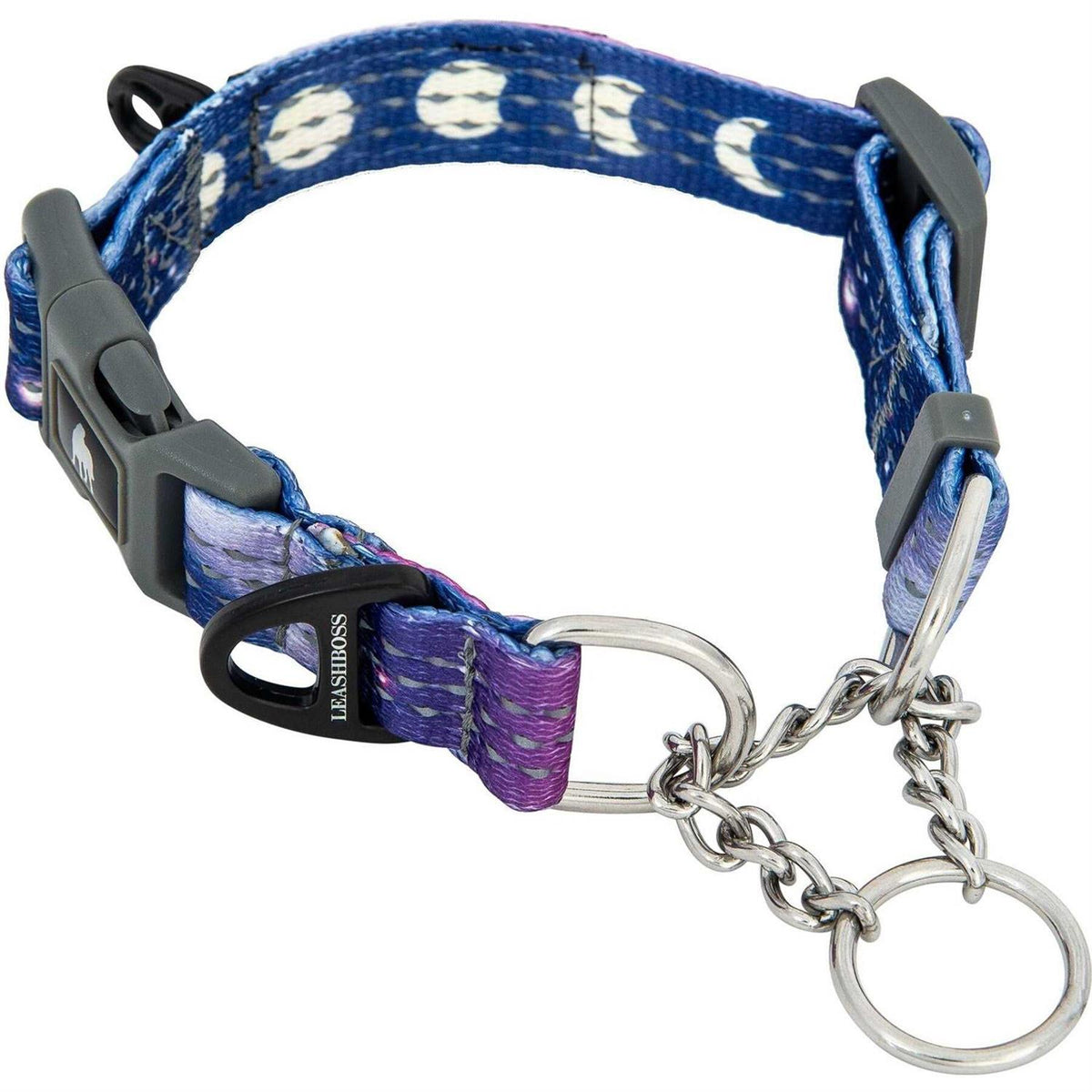 Patterned Reflective Chain Martingale Dog Collar K137295