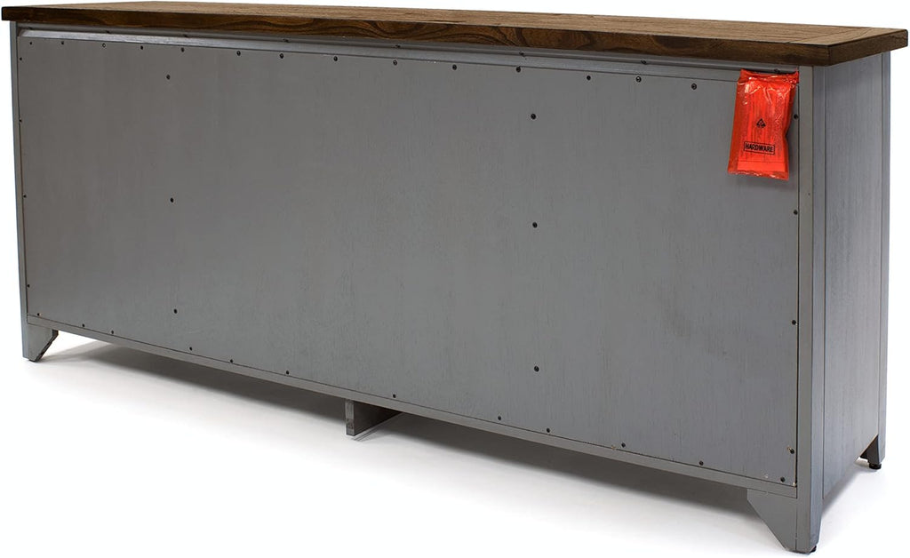 Smoky Blue 72 TV Console Entertainment Stand Wood Accent Cabinet K276