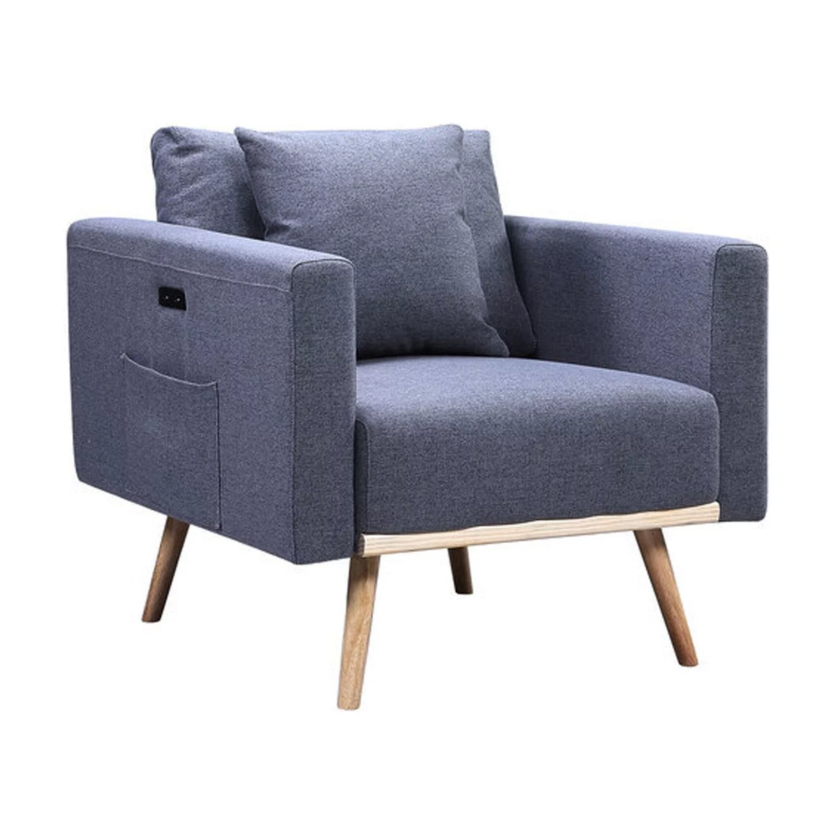 Linen Fabric Chair with USB Charging Ports M613656