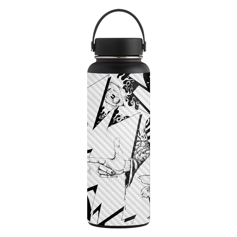 Carbon Fiber Skin Compatible With Hydro Flask 40 oz. Wide Mouth Sticker Design K140