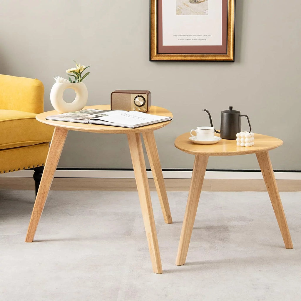 Solid Wood Nesting Coffee Table Set of 2 X6913