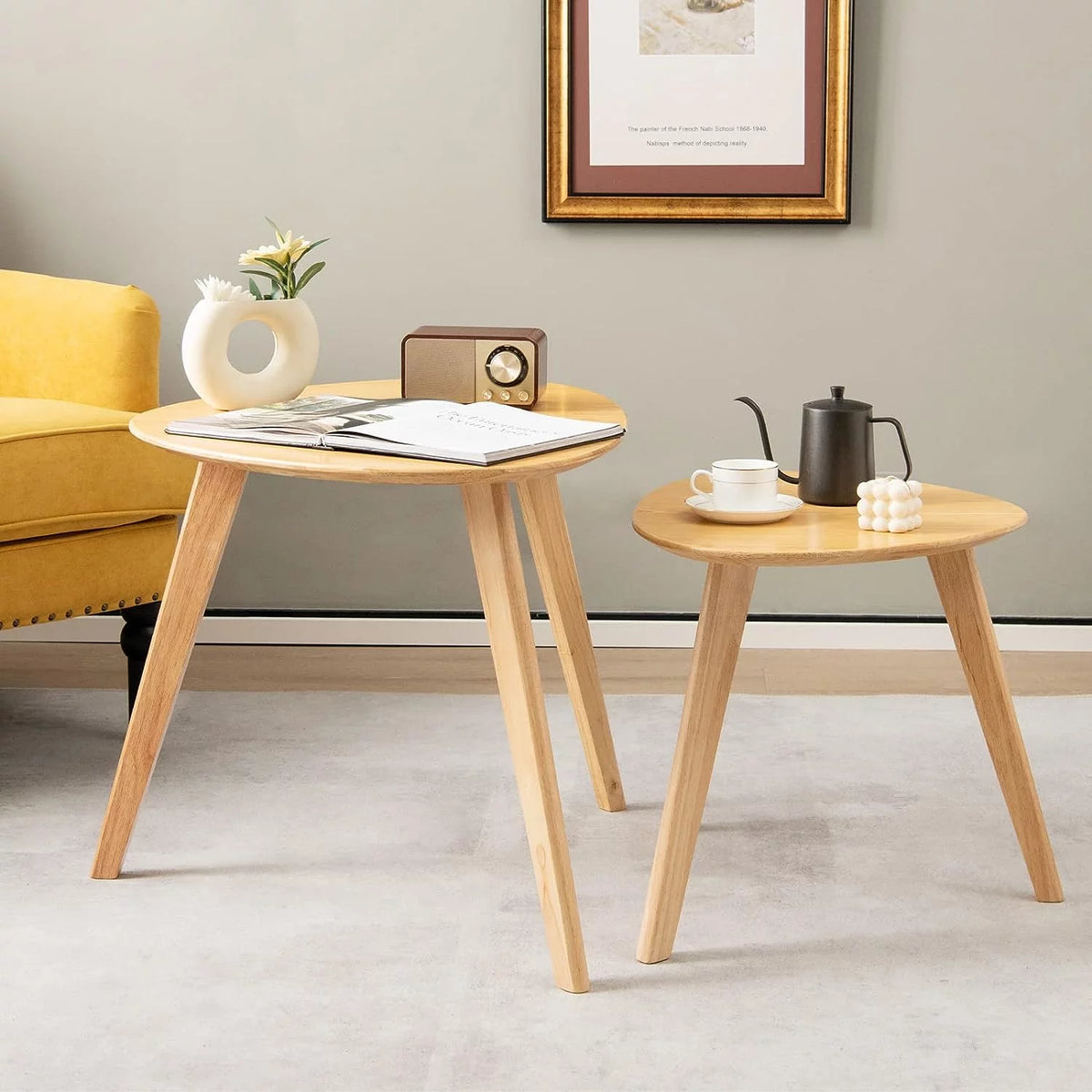 Solid Wood Nesting Coffee Table Set of 2 X6913