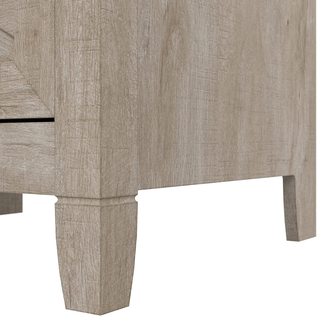 Washed Gray Corner Desk with Bookcase and Lateral File Cabinet X42065