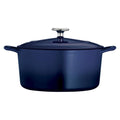 5.5 qt Blue Enameled Cast Iron Covered Round Dutch Oven D754133