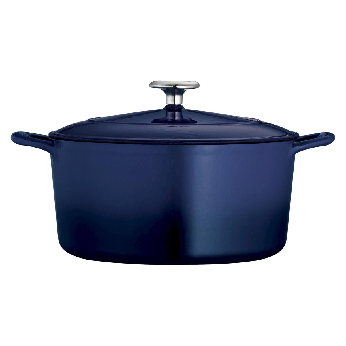 5.5 qt Blue Enameled Cast Iron Covered Round Dutch Oven D754133