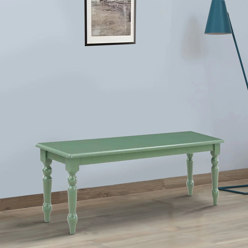48 Inch Modern Wood Dining Bench with Turned Legs L538