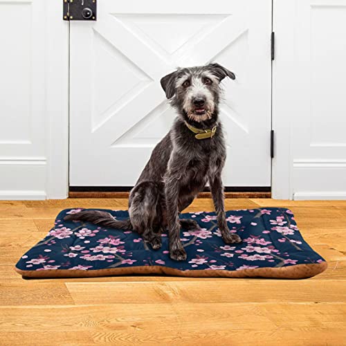 Soft Machine Washable Dog Bed Mat with Anti-Slip Bottom R4494
