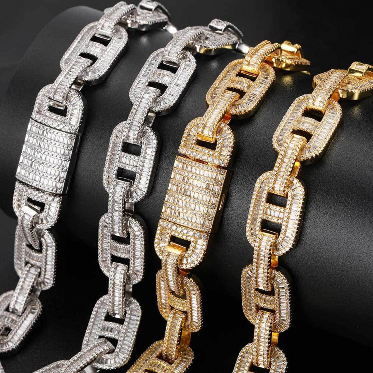 15mm Iced Out Cuban Link Chain Necklace, 16-24 Inch N839