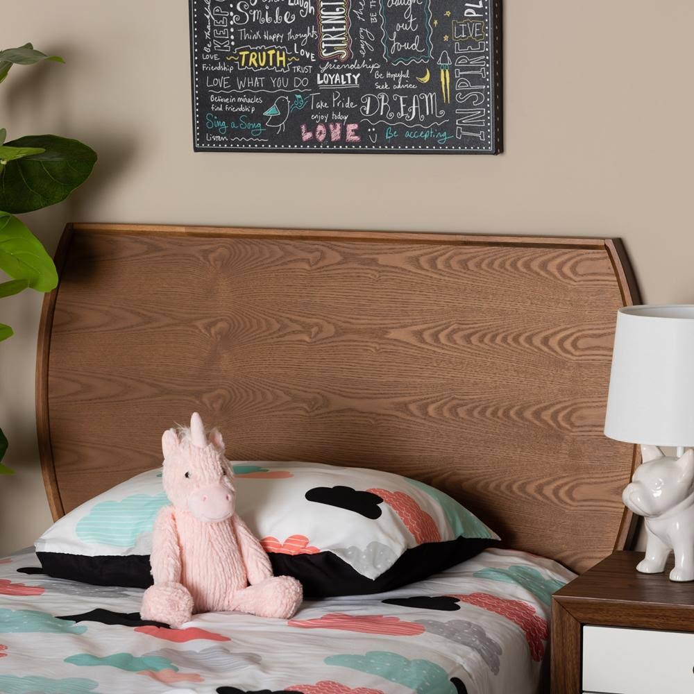 King Size Ash Walnut Finished Wood Headboard O479