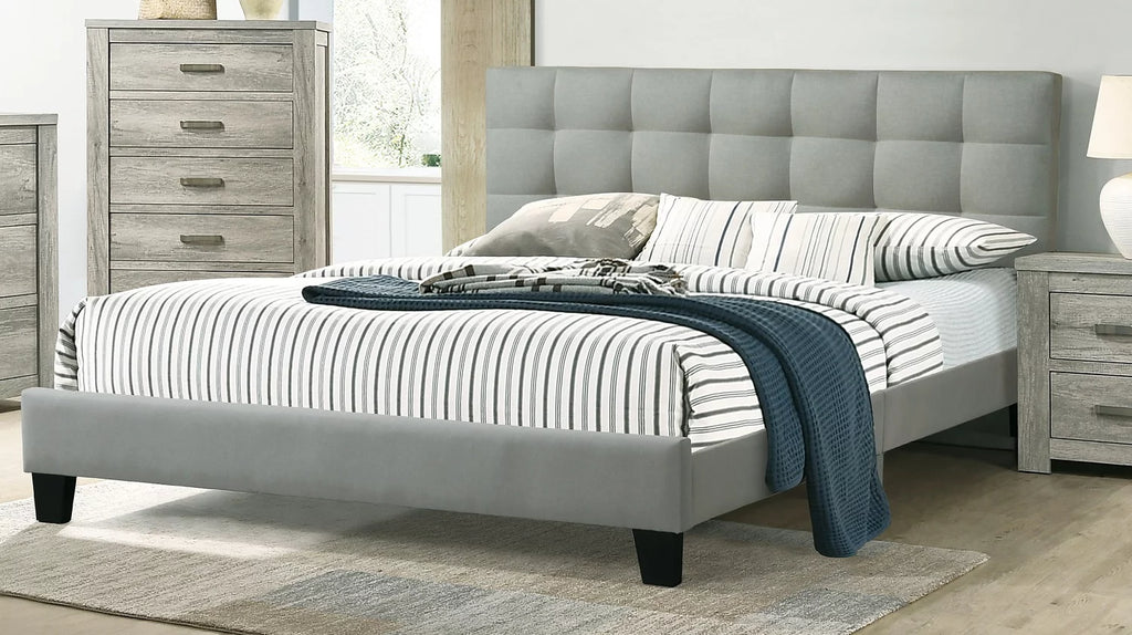Gray Polyfiber California King Size Bed Set P221419