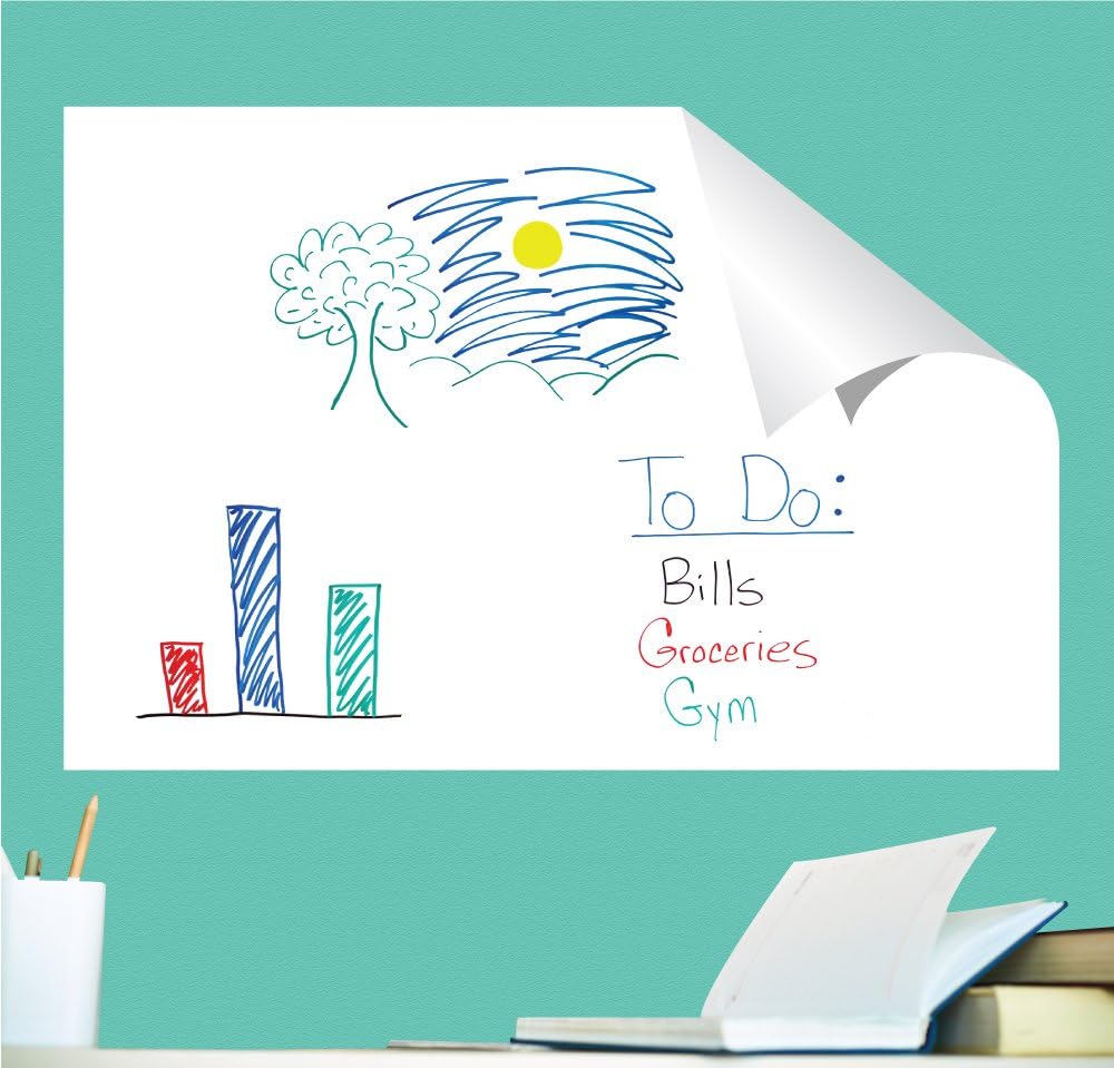 Black Dry Erase Self-Adhesive Sheet (36 x 48 in.) Pack of 2 V214
