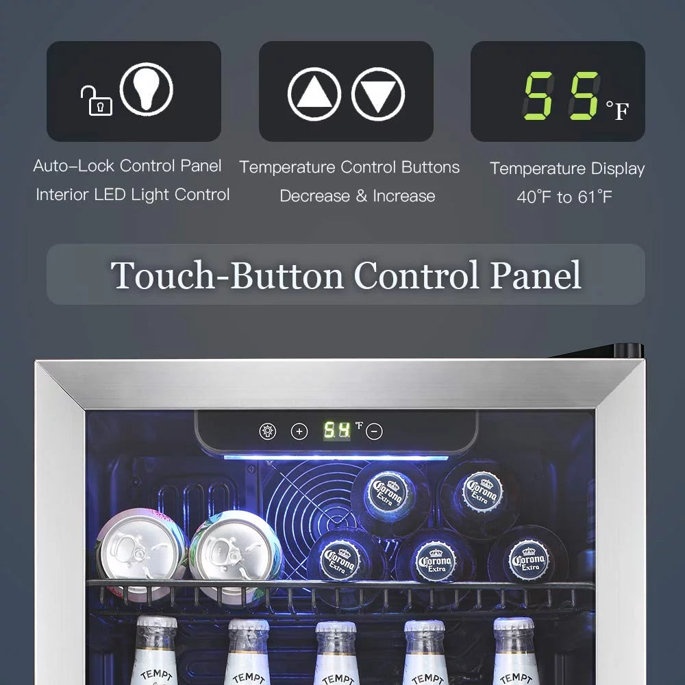3.2Cu.ft 120 Can Glass Door Beverage Refrigerator Cooler D7436