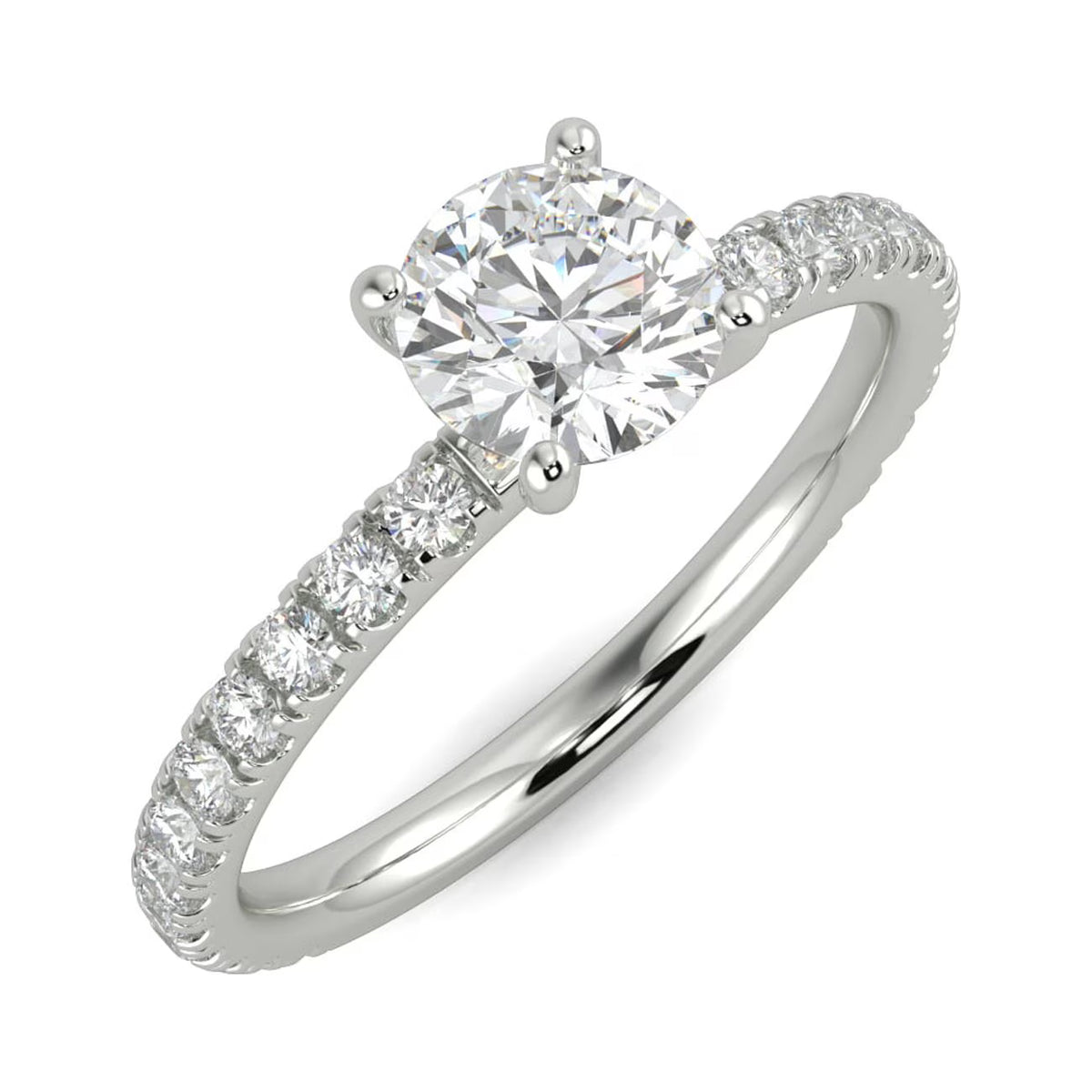 14k White Gold Lab Grown Diamond Engagement Ring C9550