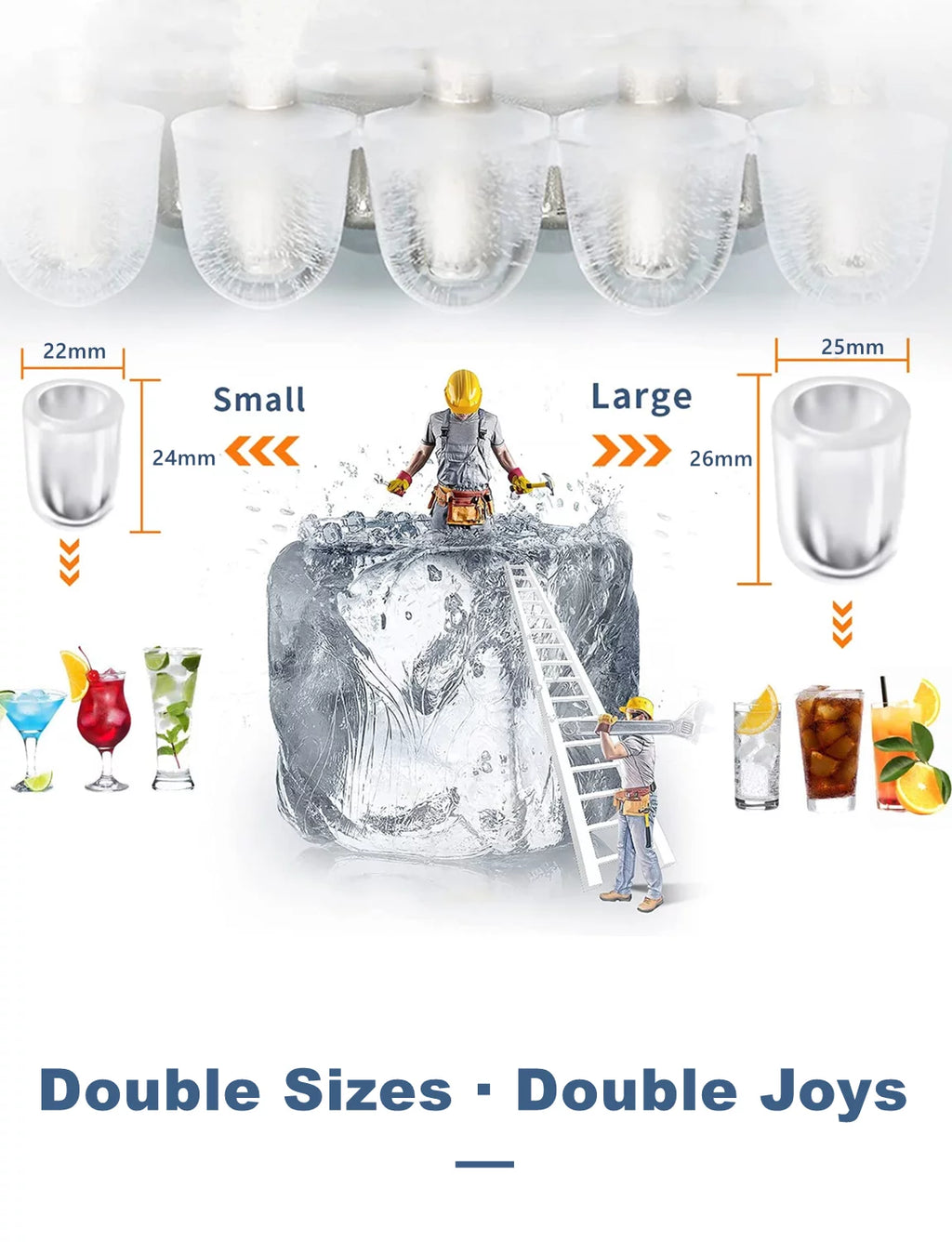 Countertop Ice Maker 2 Ice Sizes 28 lbs Self-Clean Z3101